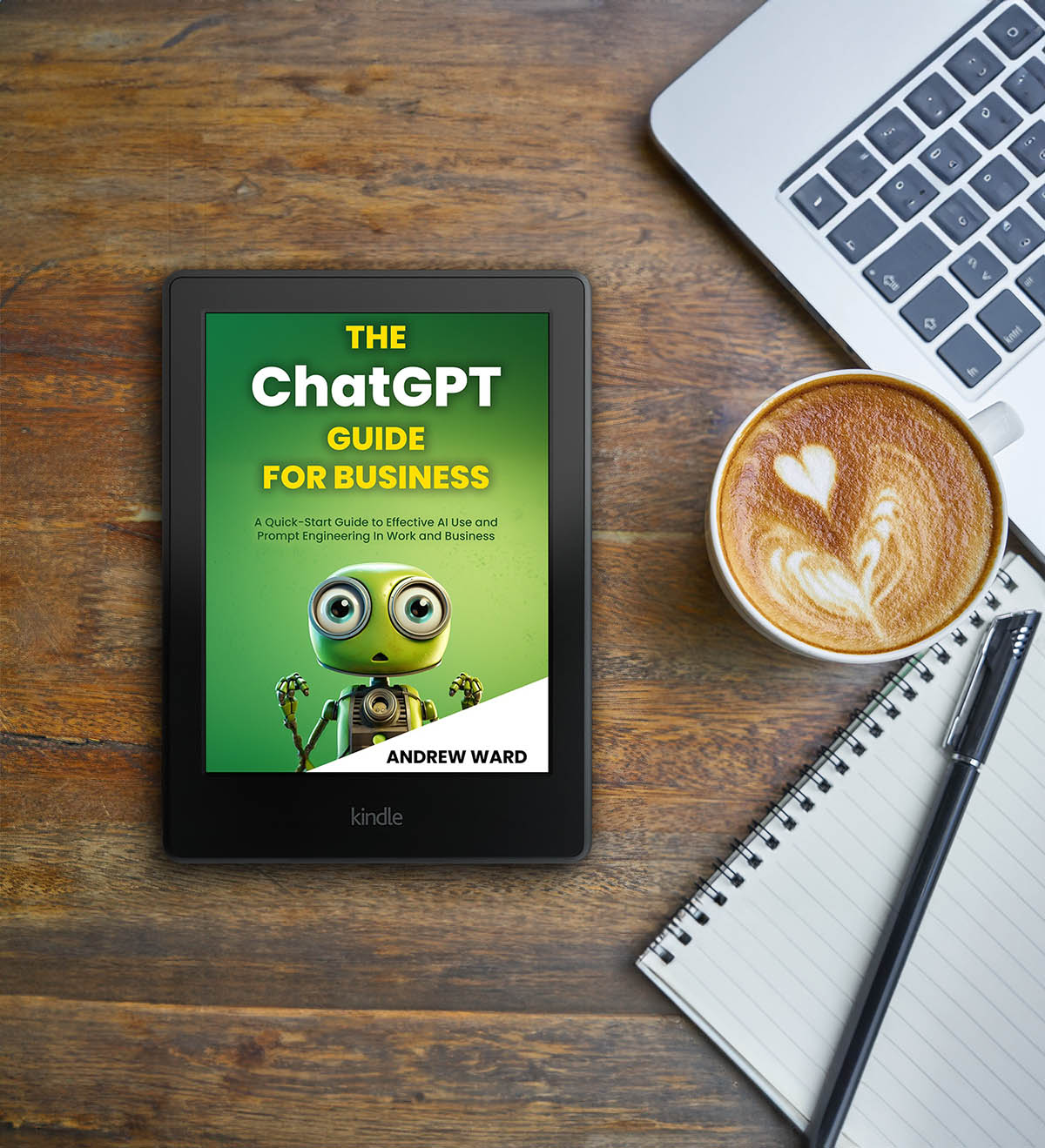 picture of the ChatGPT Guide for Business book on a kindle ereader